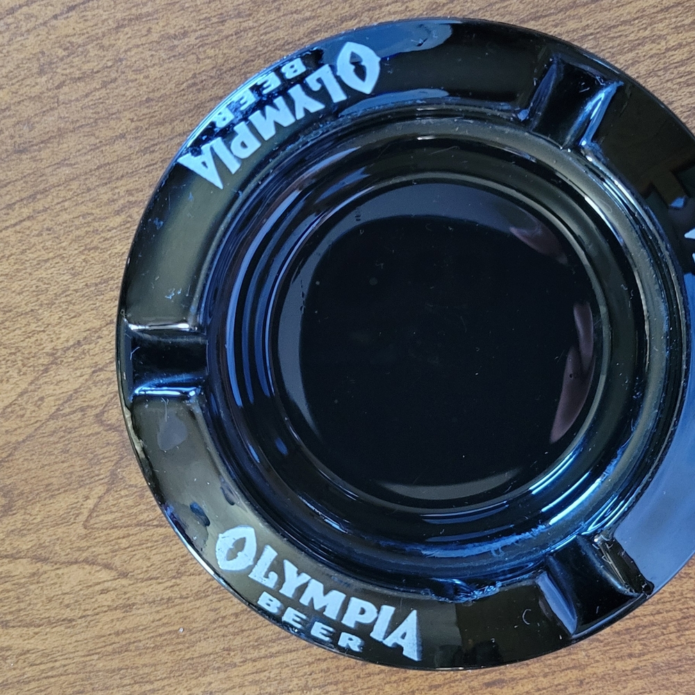 Olympia Beer Black Ashtray